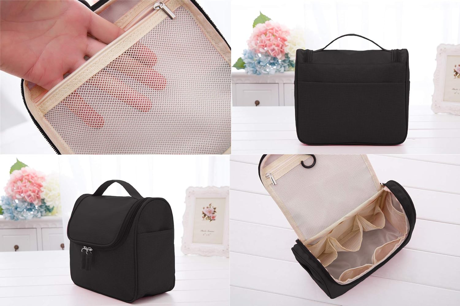 Borsa Da Toilette Da Viaggio Impermeabile Con Gancio - Beauty Case Per Uomo E Donna - Foto 13