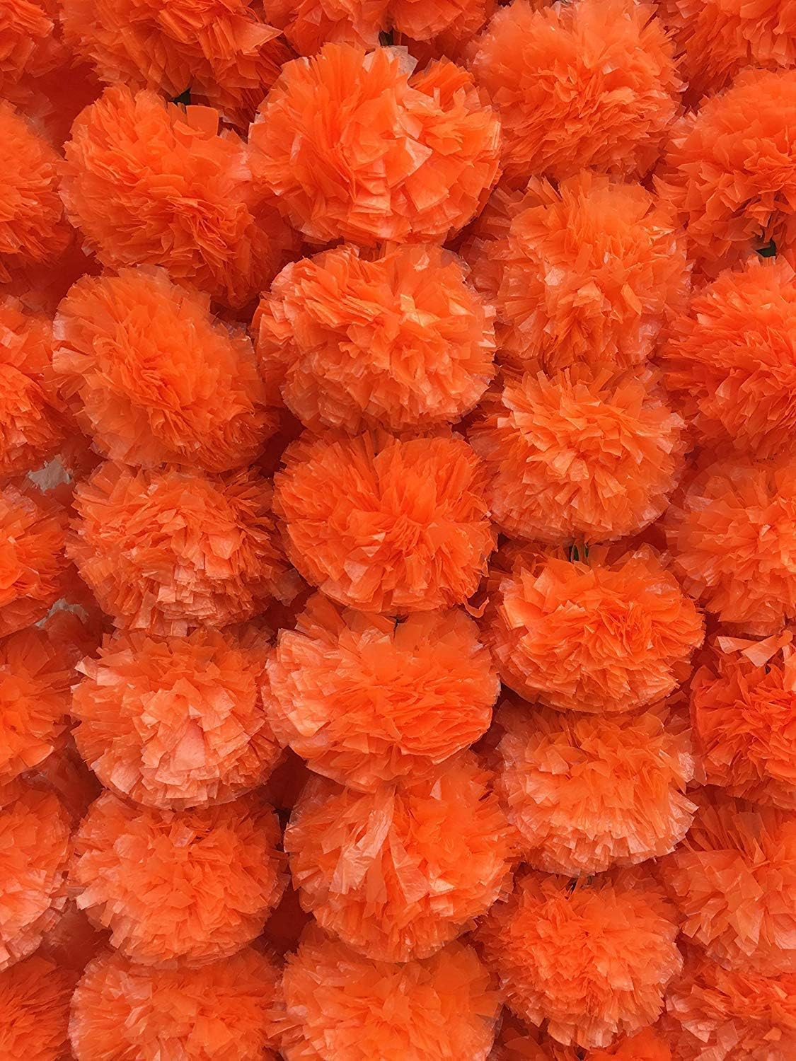 eSplanade Artificial Marigold Flower Garlands for Home Decor - Pack of 5 Strings - Orange Colour - 4 to 4.5 Feet Length