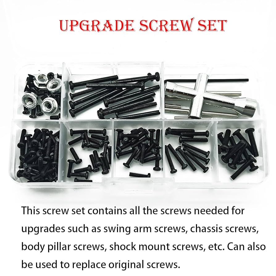 257Pcs RC Screw With Box Assortment Set Hardware Fasteners Repair Screws Tool For K989 284131 Rc Crawler Hobby Model