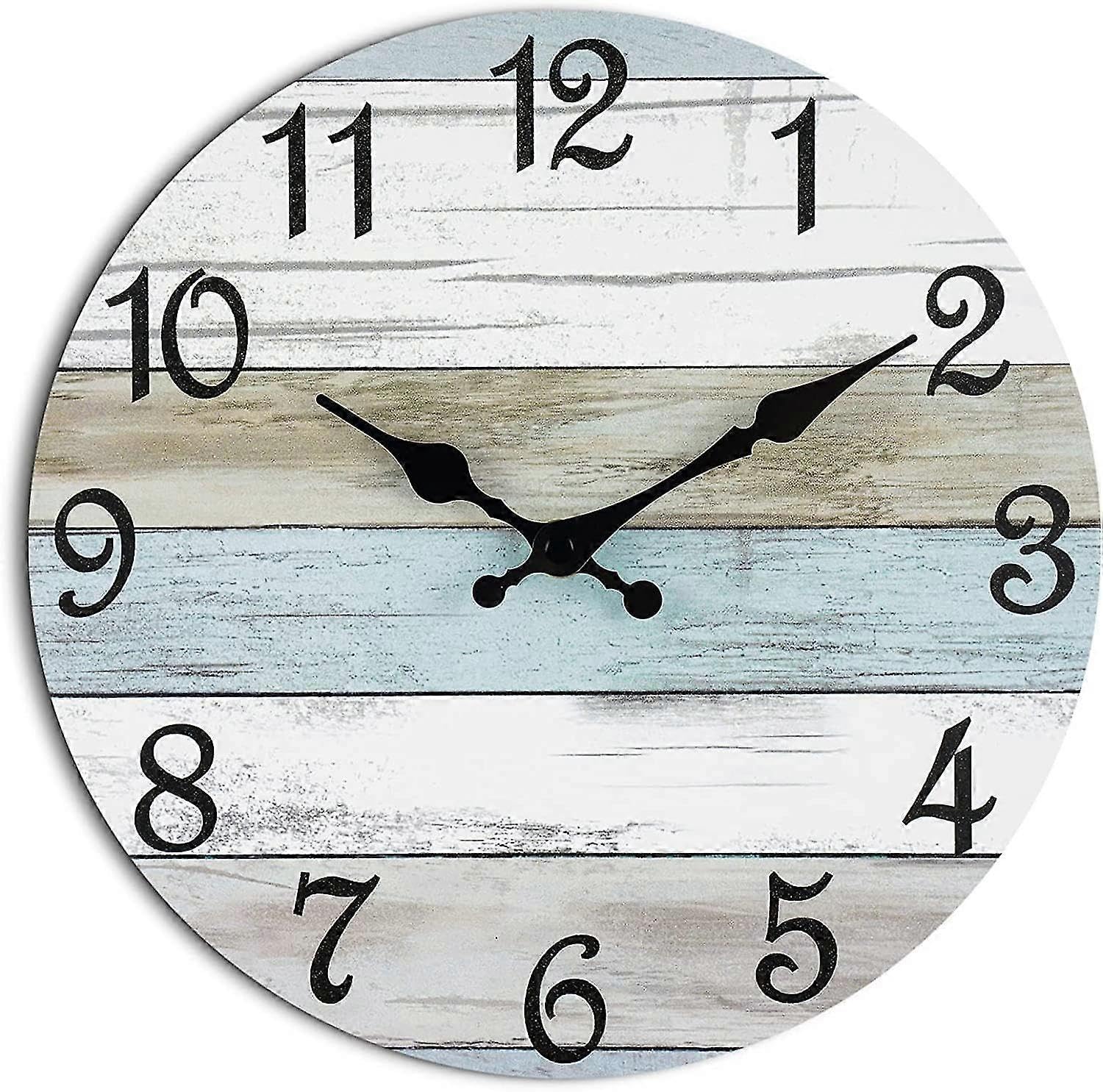 JOYHAPPST Wall Clock - Silent Wall Clocks Battery Operated (10in)
