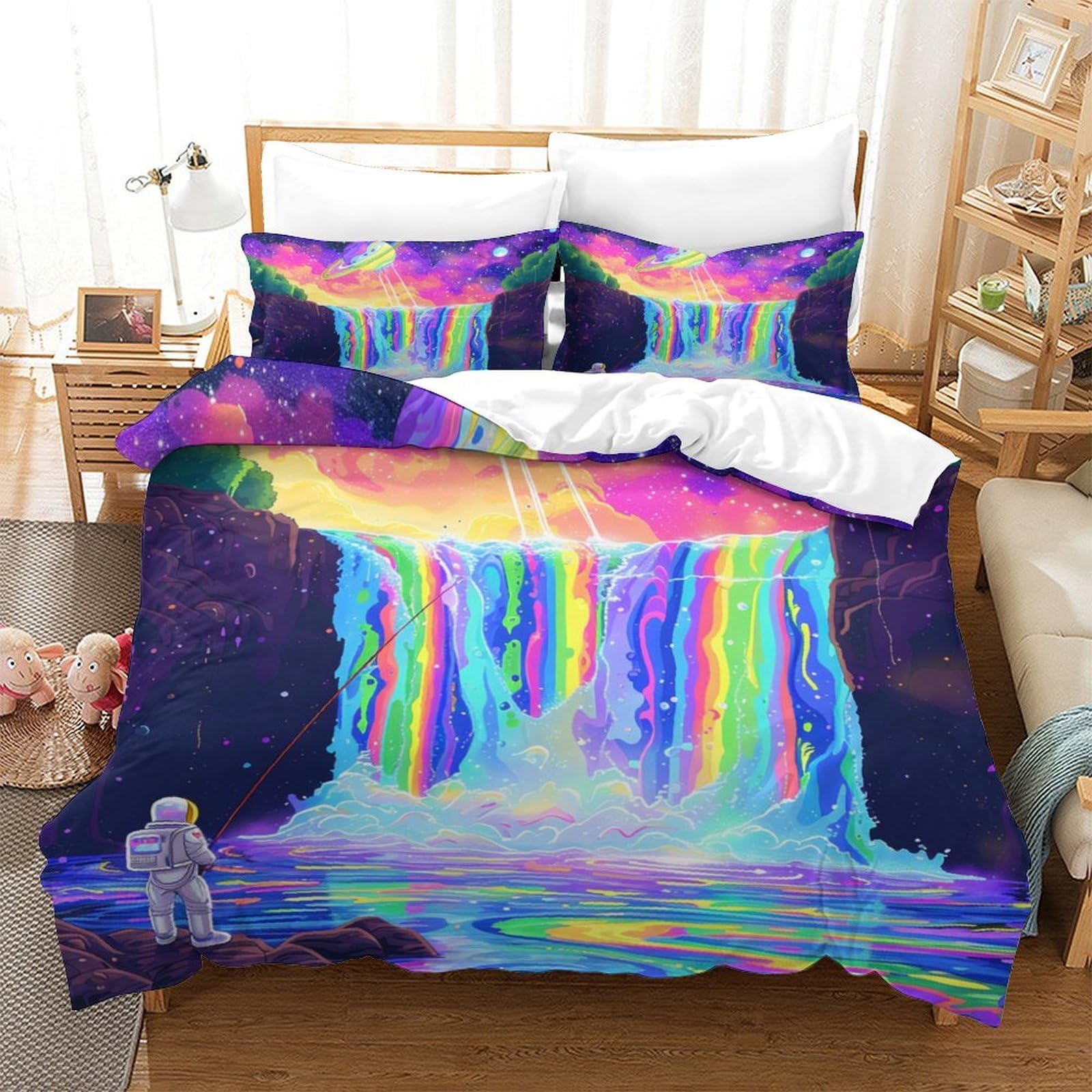 Housse de couette zippée microfibre 135x200 pour éviter que la couette glisse