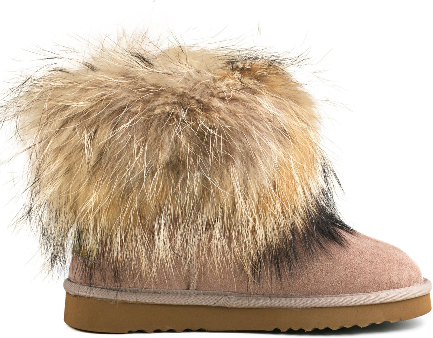 AUSLAND Genuine Suede Waterproof Boots for Women Furry Fur Winter Ankle Short Boots Warm Fluffy Snow Boot 99251 - Image 5