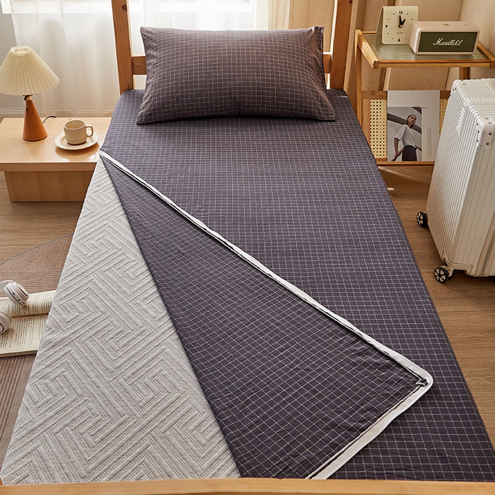 Japoński futon pokrowiec na materac w rozmiarze queen size, bawełna, pyłoszczelna podkładka podłogowa, ochraniacz do pokoju w akademiku, 120 x 200 cm, miękki i wygodny