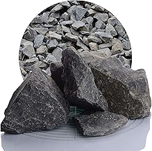 Schicker Mineral Basalt Gabion Stones, Anthracite, 25 kg, Quarry Stones, Stones for Gabions, Gabion Filling for Gabion Fences, Stone Baskets (60-120)