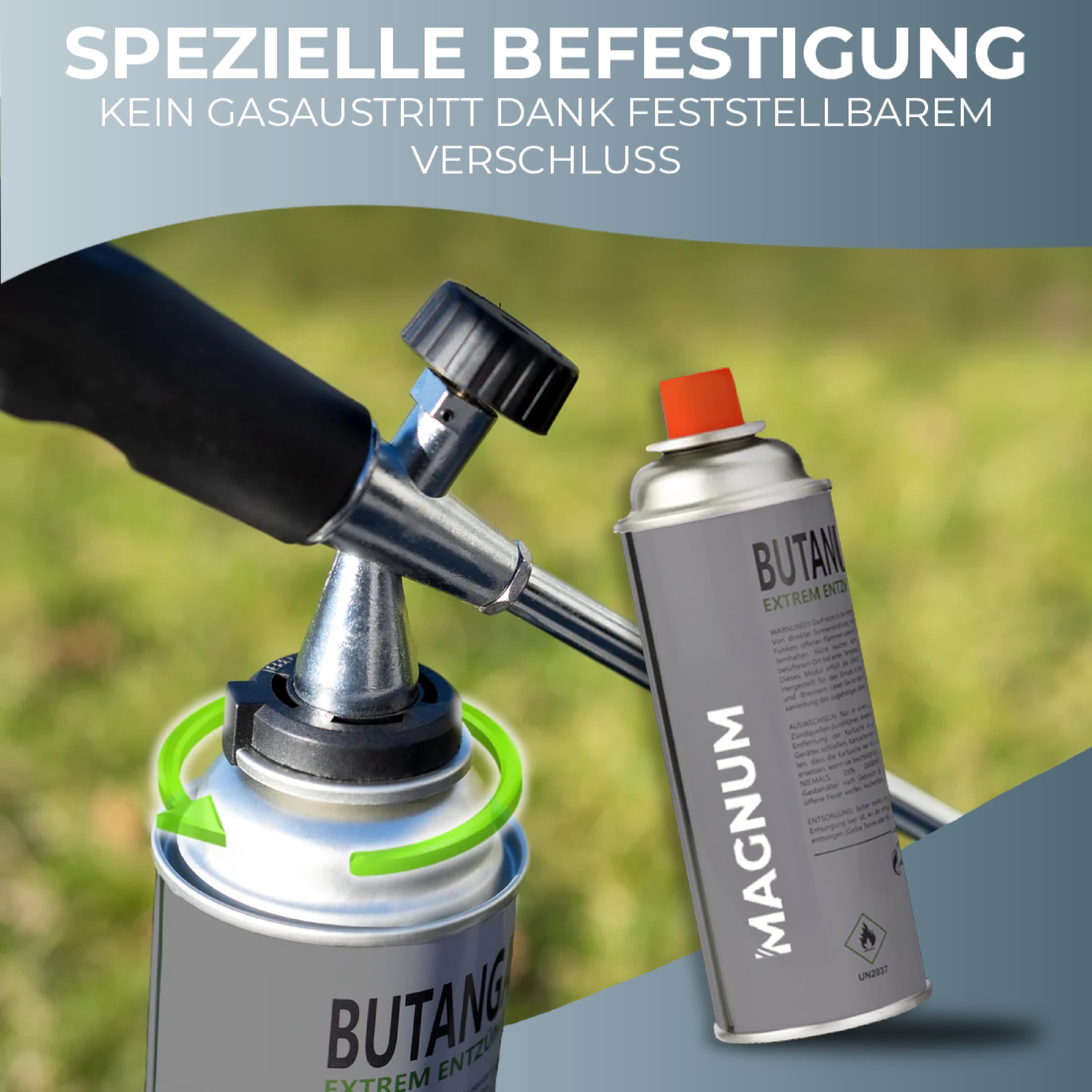 Magnum ®Unkrautbrenner inkl. 4 Gaskartuschen - stabiler Unkrautvernichter mit Piezozündung stufenlos regulierbar – Unkrautentferner Gerät mit ergonomischen Griff