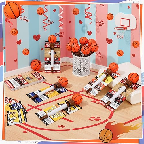 Miniatura 4 de Juego de 36 tarjetas deportivas para el día de San Valentín con bolígrafo Tarjetas deportivas 2026 para el día de San Valentín, niños, escuela,