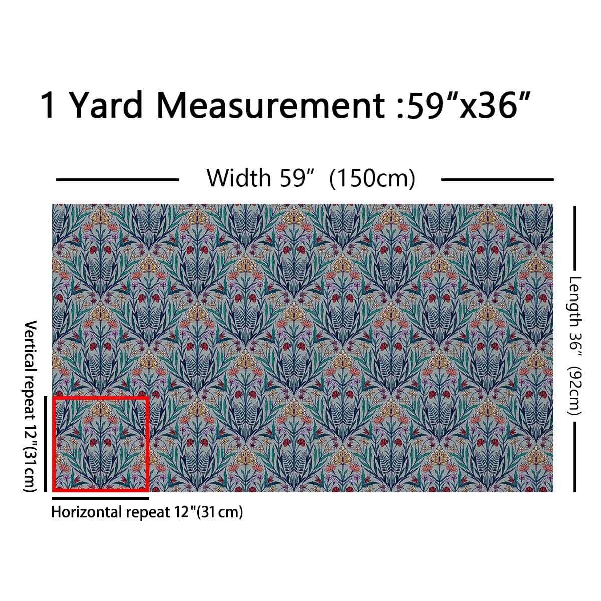 Vintage Style Floral Upholstery Fabric by The Yard, Exotic Floral Buffalo Check for Upholstery & DIY Projects, Outdoor Fabric - Image 2