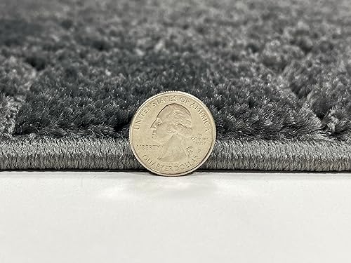 Miniatura 8 de Alfombra antideslizante de tamaño especial para pasillos largos y estrechos, evita suelos fríos resbaladizos, gris antracita, 25 x 21 pulgadas