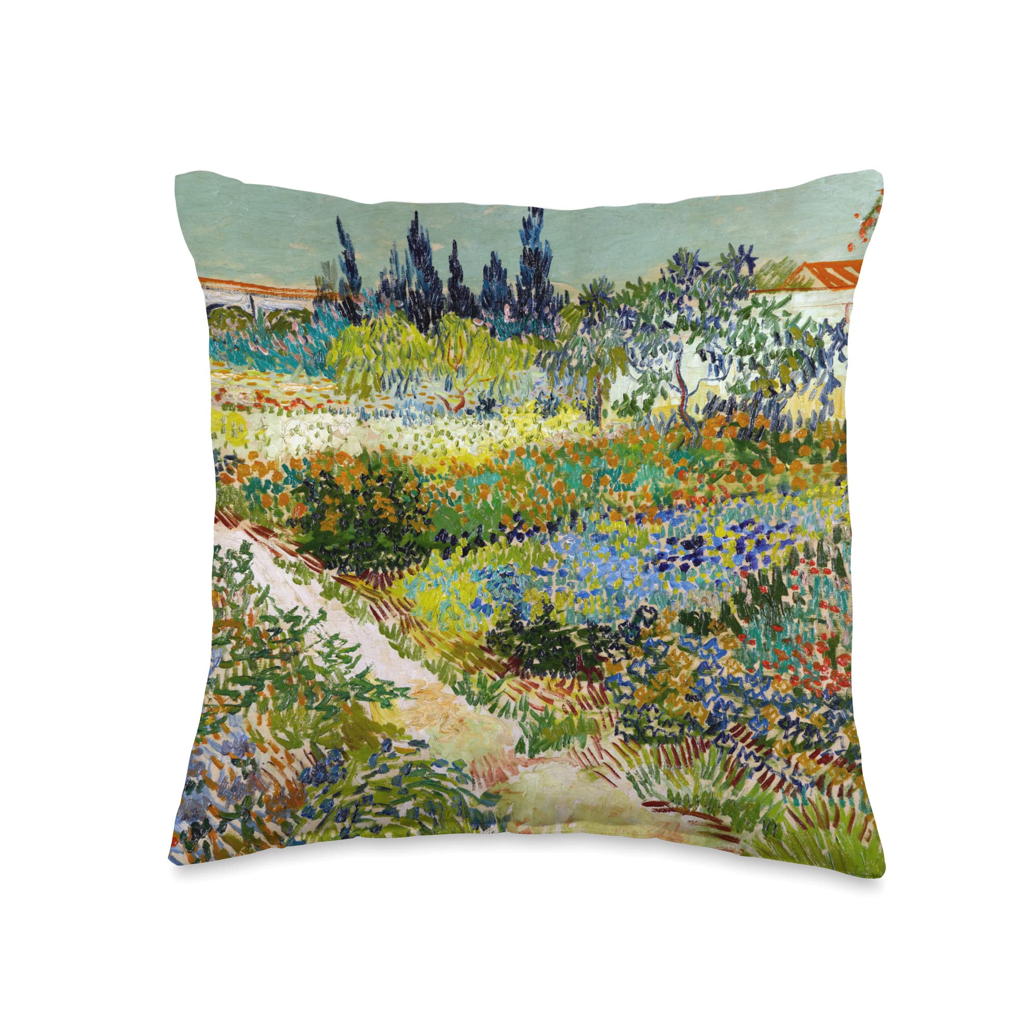 Smooth HQ Famous Vintage Fine Art: Garden at Arles by Vincent Van Gogh Throw Pillow, 16x16, Multicolor