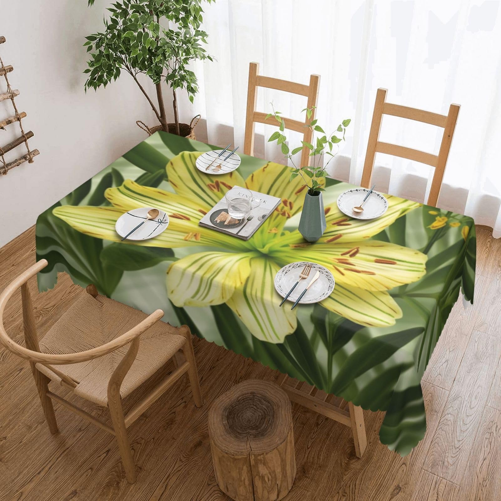 Nappe rectangulaire infroissable : finie la corvée de repassage pour la table de cuisine