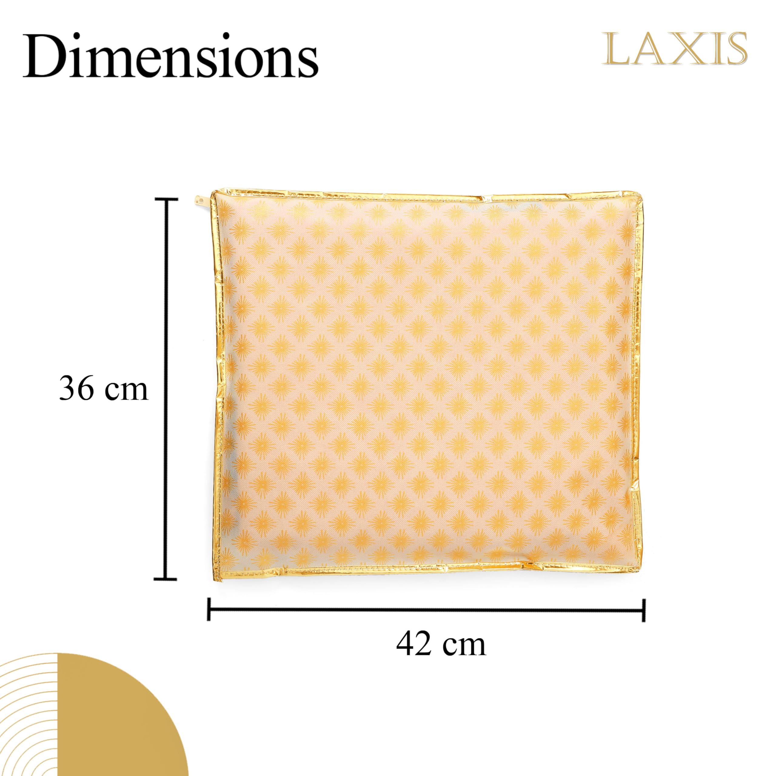 LAXIS® Non-Woven Single Saree Cover, Saree Bags, Transparent Saree Covers with Zip for Storage, Dust & Waterproof, Wardrobe Saree Packing Covers, Size-36x42x2 CM (Pack of 10, Orange) 1