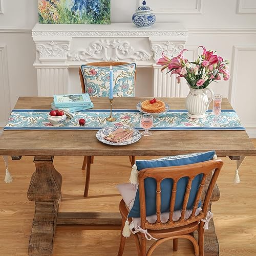 Miniatura 9 de patdrea Camino de mesa de lino con diseño de leopardo para el hogar, cocina, comedor, decoración de fiestas, cenas familiares, Navidad, 12 x 71