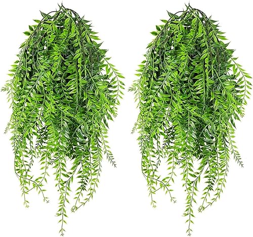 enredadera artificial colgante, plantas de plástico de sauce llorando, hojas de vegetación, planta falsa, guirnalda de hiedra sintética, resistente