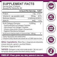 Vista 2 de Péptidos de colágeno múltiple para mujeres y hombres - Tipo I, II, III, V, X - Péptidos de colágeno hidrolizados con biotina, vitamina C y ácido