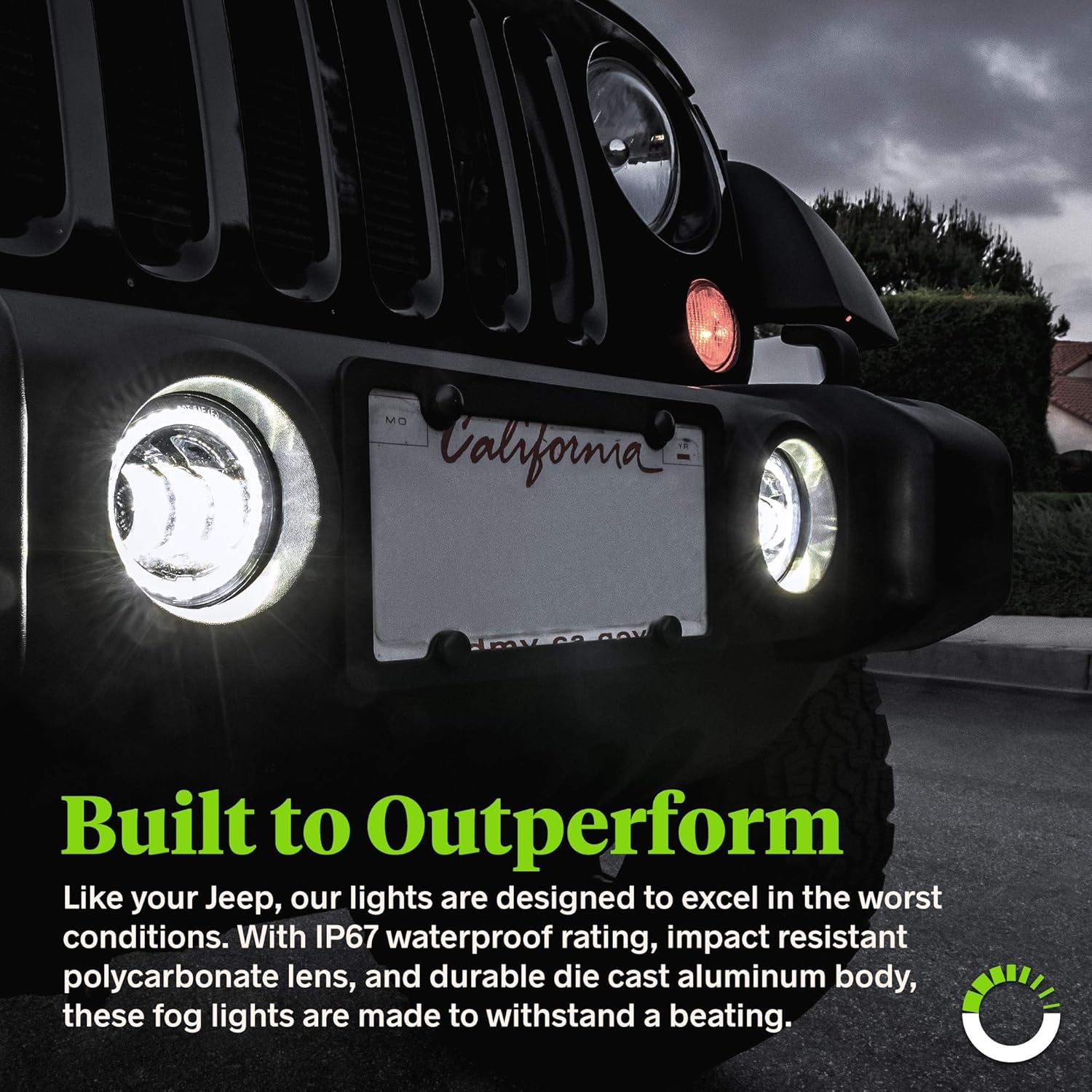 Free Shipping 🛒 2pc 4 Osram LED Fog Lights Replacement for Jeep Wrangler JK Unlimited [Halo Turn Signal & DRL] [60W] [6,500K] Compatible with Jeep Accessories 07-18 Wrangler Front Bumper Driving Light Cherokee Dodge