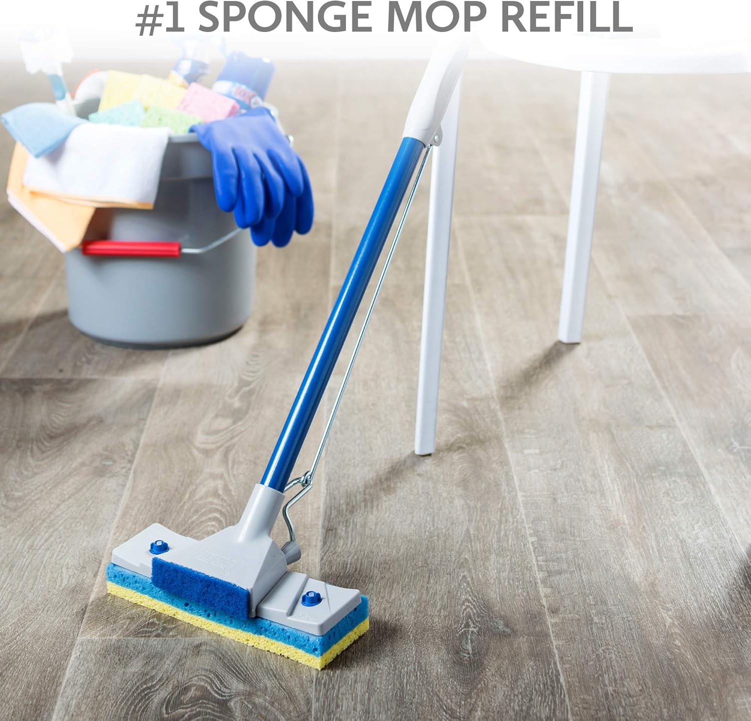 Quickie Sponge Mop Refill Type S [Set of 2] Sponge Mop Head Replacement - Quickie Mop Pads Refills 9X2.75 Inch - Quickie Mop Replacements #045 - Made in USA - Bundled Eraser Cleaning Pad : Health & Household