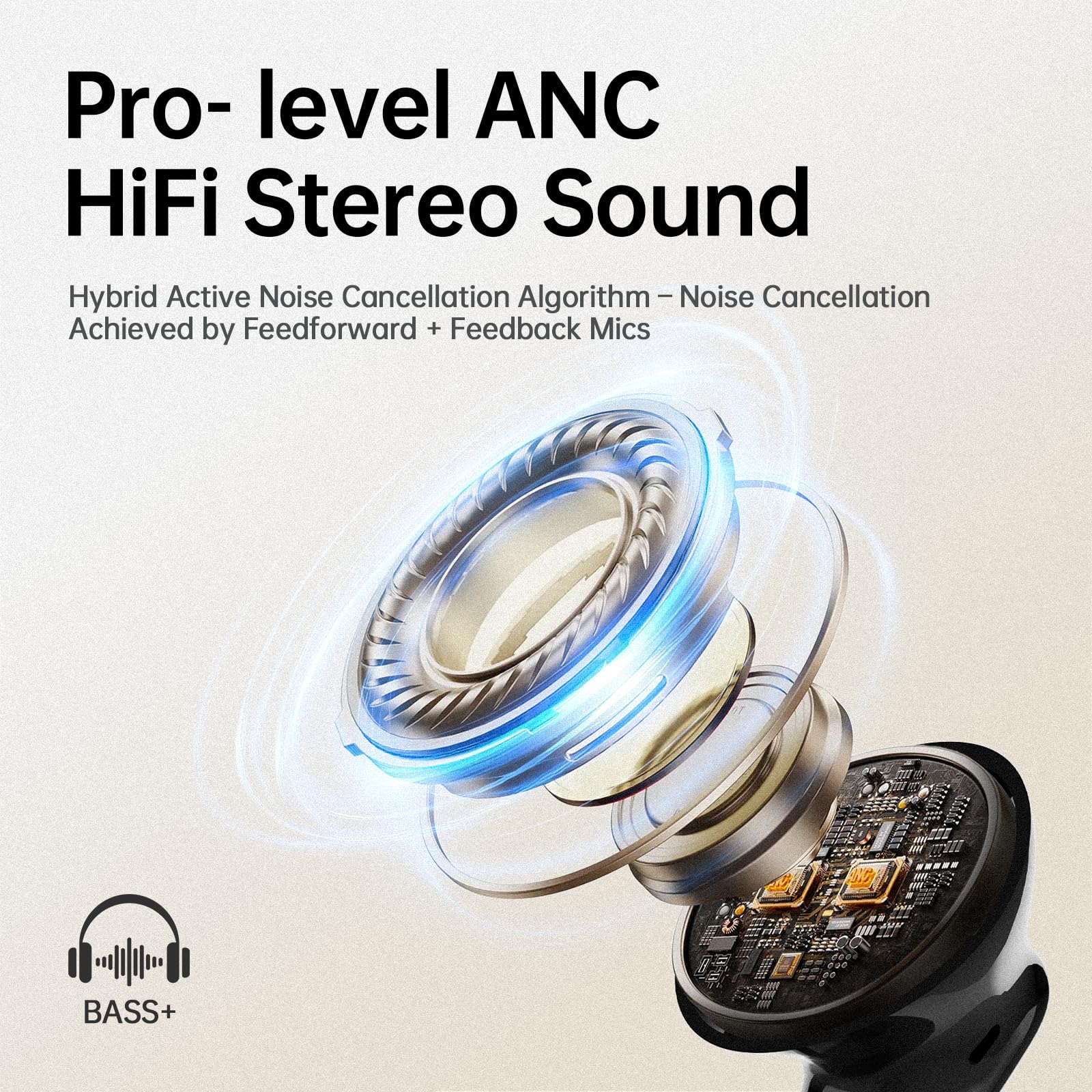 xinwld Cuffie senza fili Bluetooth 5.4, auricolari Bluetooth in-ear senza fili, bassi profondi, ENC Cancelling Mic Wireless Earbuds Wireless Auricolari
