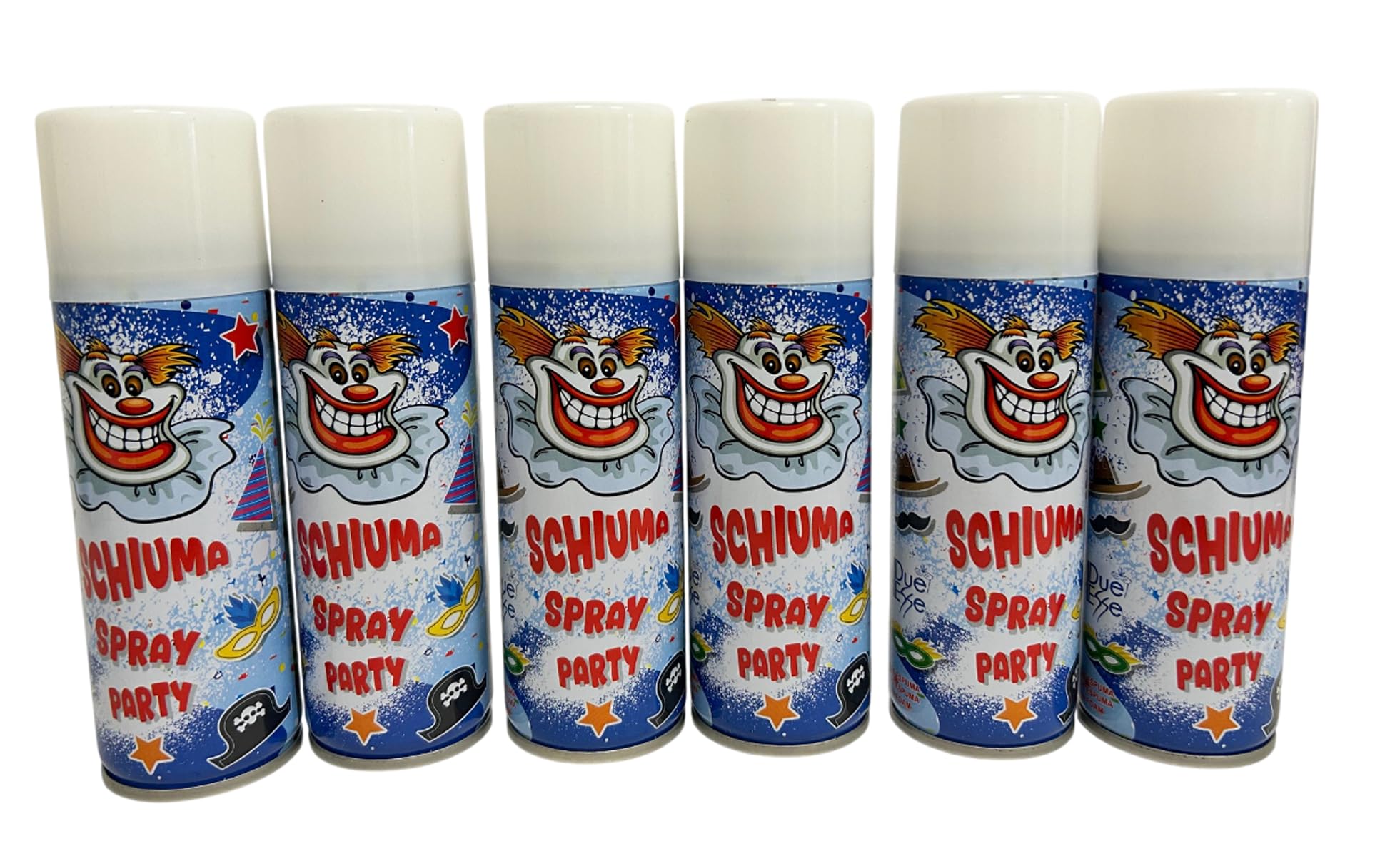 Schiuma Spray 6 pz Confezione da 6 Bombolette di Schiuma Spray Festa Party Carnevale Scherzi di Carnevale Bambini Ragazzi Adulti 150ml 100ml Bombolette Schiuma di Carnevale Schiuma Scherzo (6x 100ml)