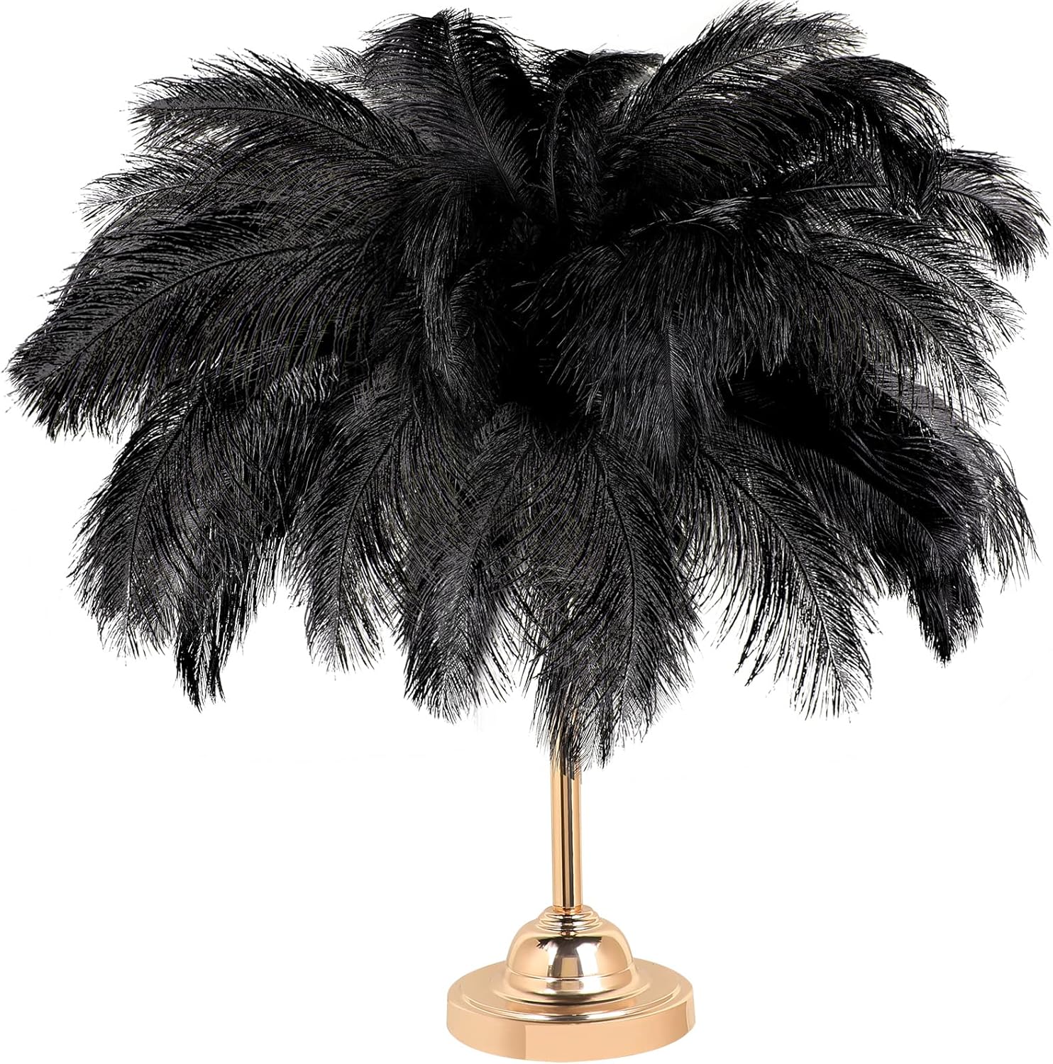 30 Pcs Large Natural Ostrich Feathers Bulk 16-18 Inch for Centerpieces for Wedding Party Centerpieces Home Decoration Flower Arrangement (Black)