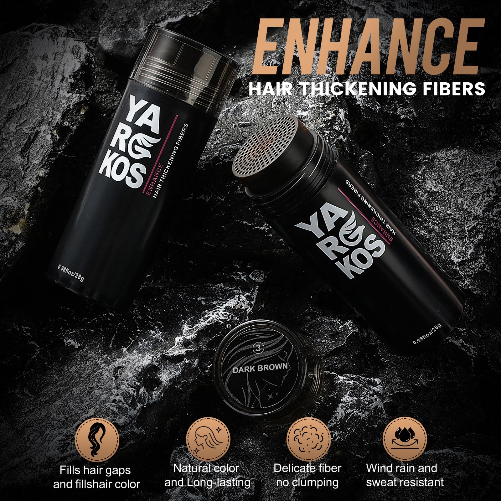 Instant Hair Thickening Fibers, Dark Brown - Image 2