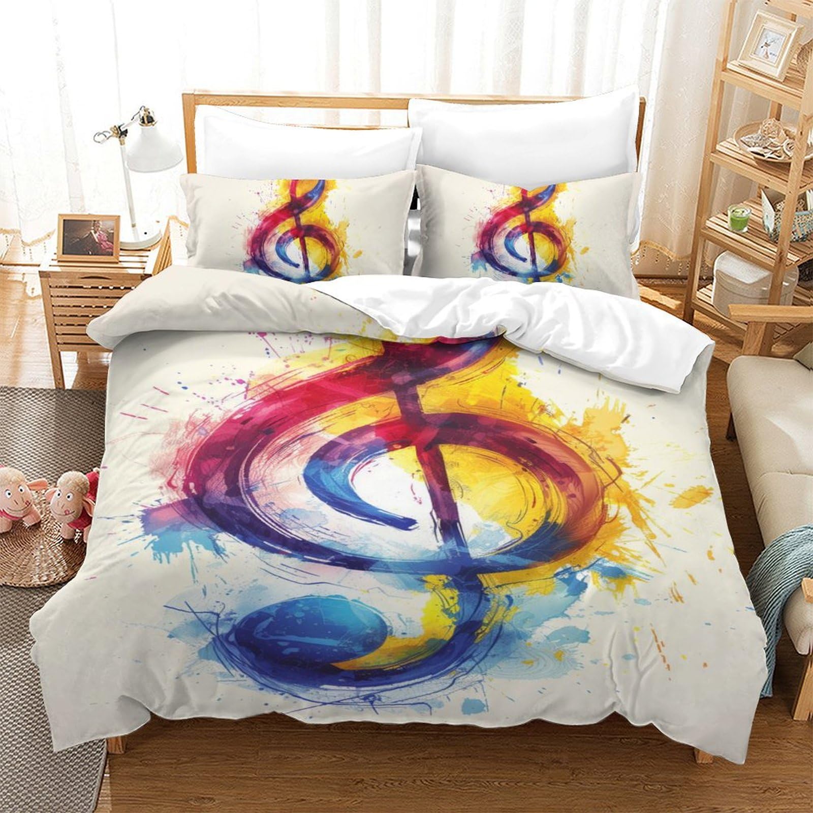 Parure de lit musique 3D en microfibre pour chambre d'ado dynamique