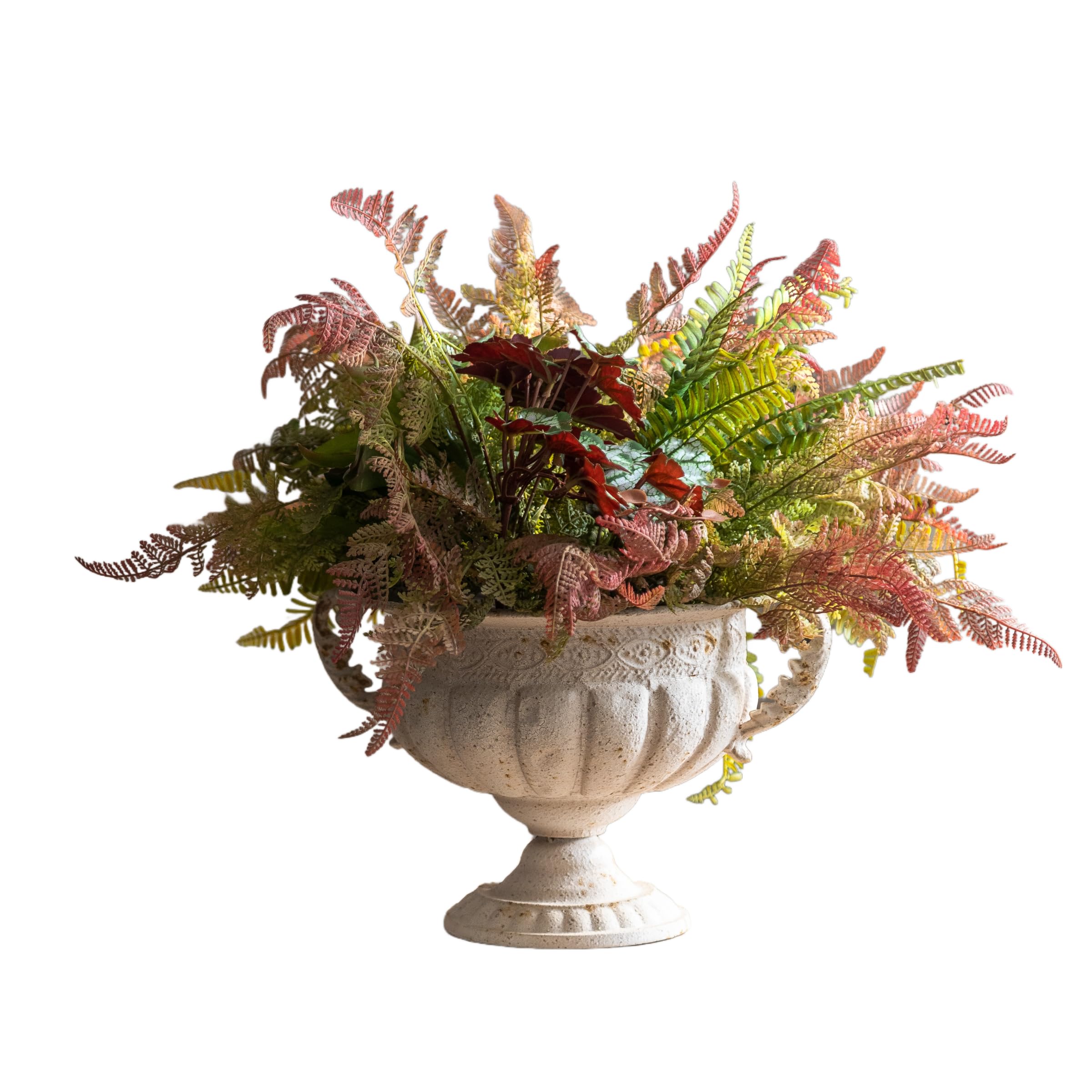 Photo 1 of Vintage Urn Planter with Embossed Pattern, Decorative Flower Pot, Classic Round Plant Pot, European Shabby Chic Centerpiece for Mantel, Table, Entryway or Living Room Decor?13.6 * 11.9 * 8.5 in?