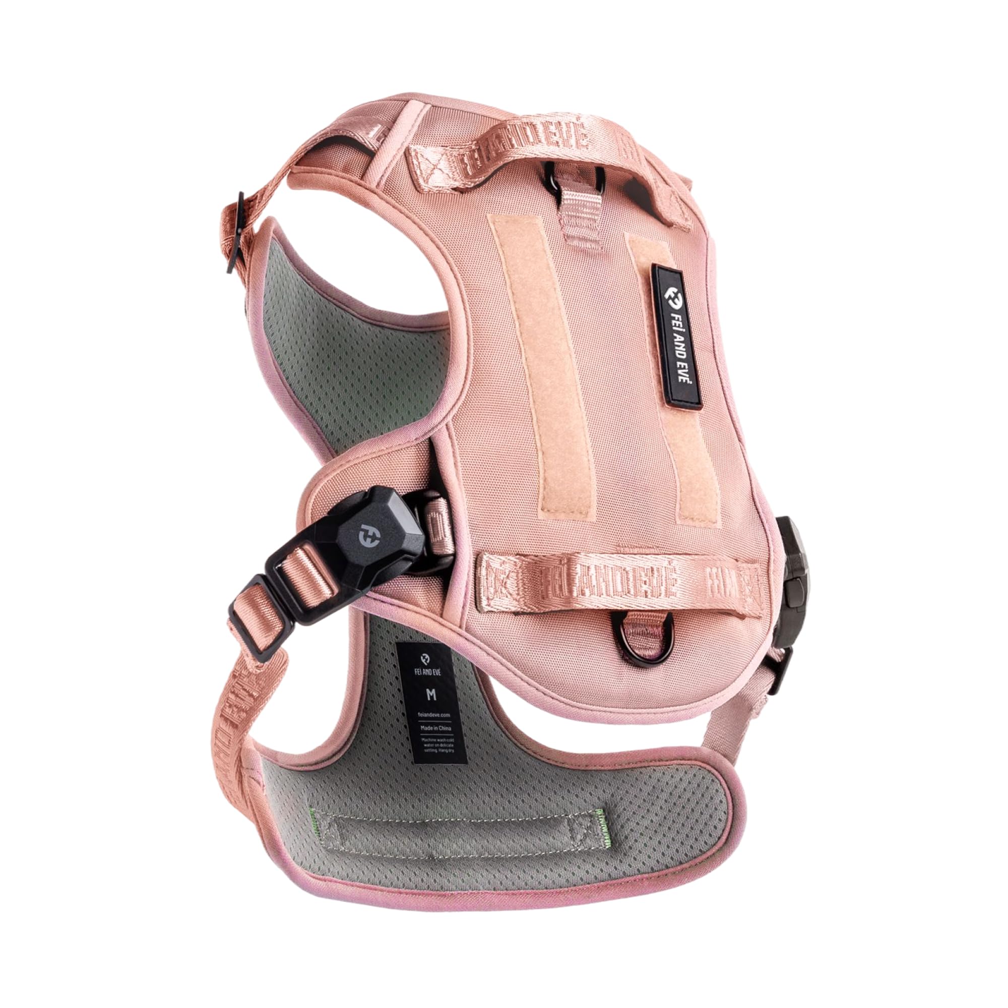 Fei & Eve Tactical Dog Harness, No Pull Dog Vest with Magnetic Buckle | 3 Leash Clips, 2 Handles, Adjustable Vest Harness for Training and Walking, 900D Nylon Heavy Duty, Pink, M