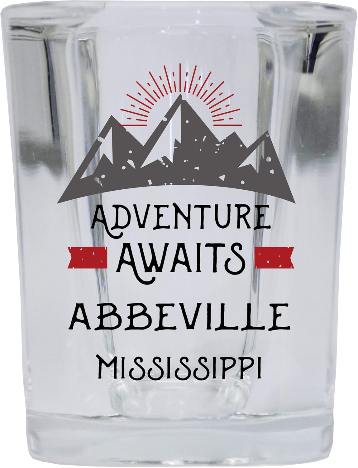 Abbeville Mississippi Souvenir 2 Ounce Square Base Liquor