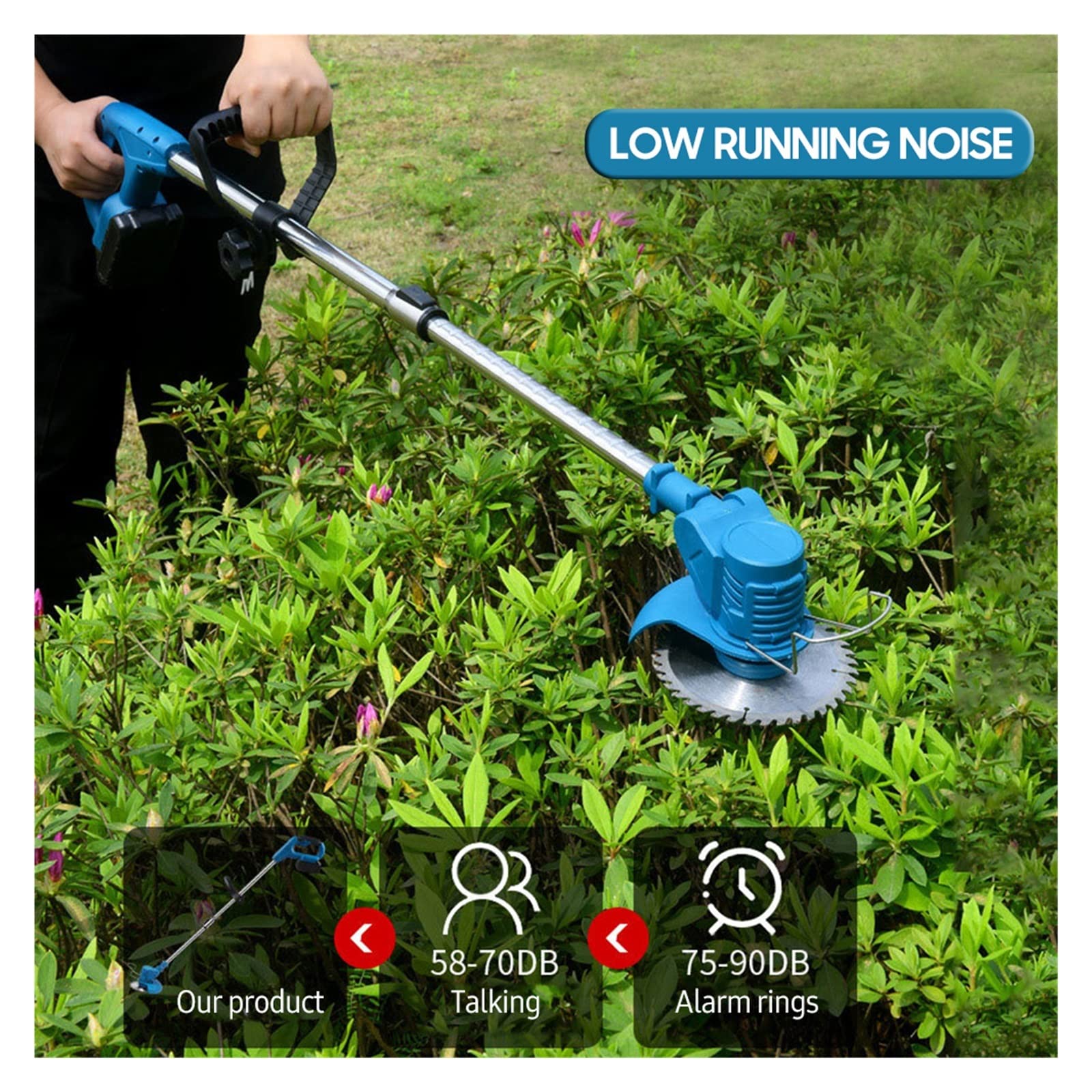 Rasenmäher, 21 V einziehbarer Hand-Akku-Rasenmäher, elektrischer Rasenmäher, 1500 mAh Akku, multifunktionaler Power-Trimmer, Gartengeräte