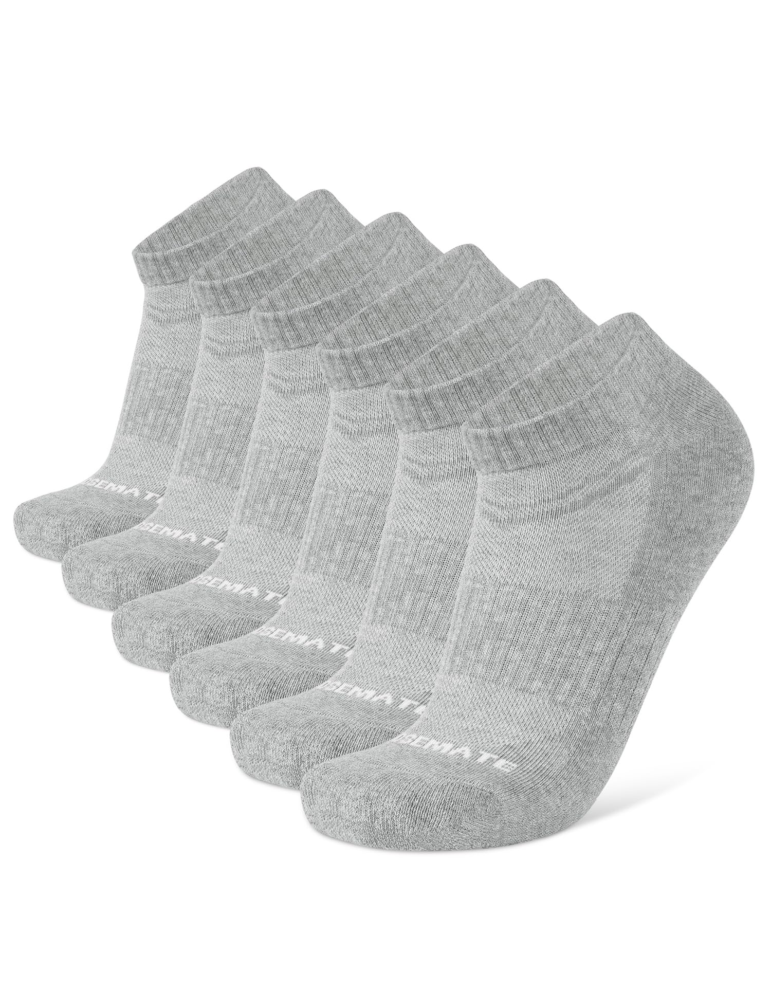 CLOSEMATE Athletic Ankle Socks for Men Women Soft Cotton Cushioned Non Slip and Breathable for Running 6 Pairs
