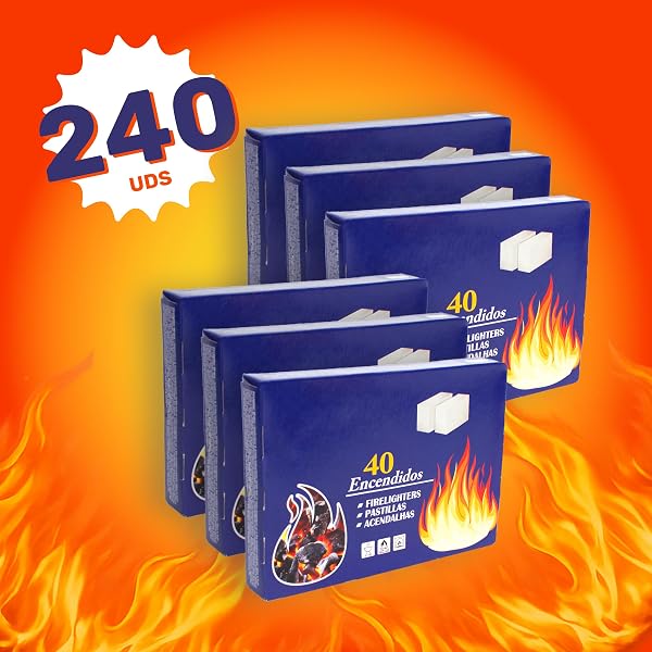 Pack 6 Pastillas de Encendido para Barbacoas y Chimeneas, Encendedor Sólido para Carbón y Leña, Encendido Rápido y Seguro, Ideal para BBQ, Estufas y Camping - 2