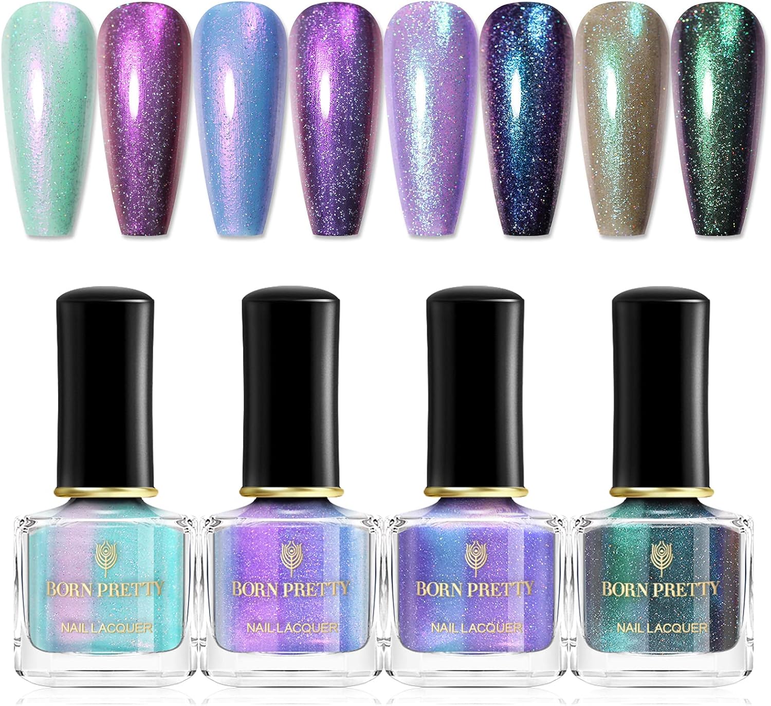BORN PRETTY Shell Glitter Nail Polish Chameleon Pearl Nail Varnish