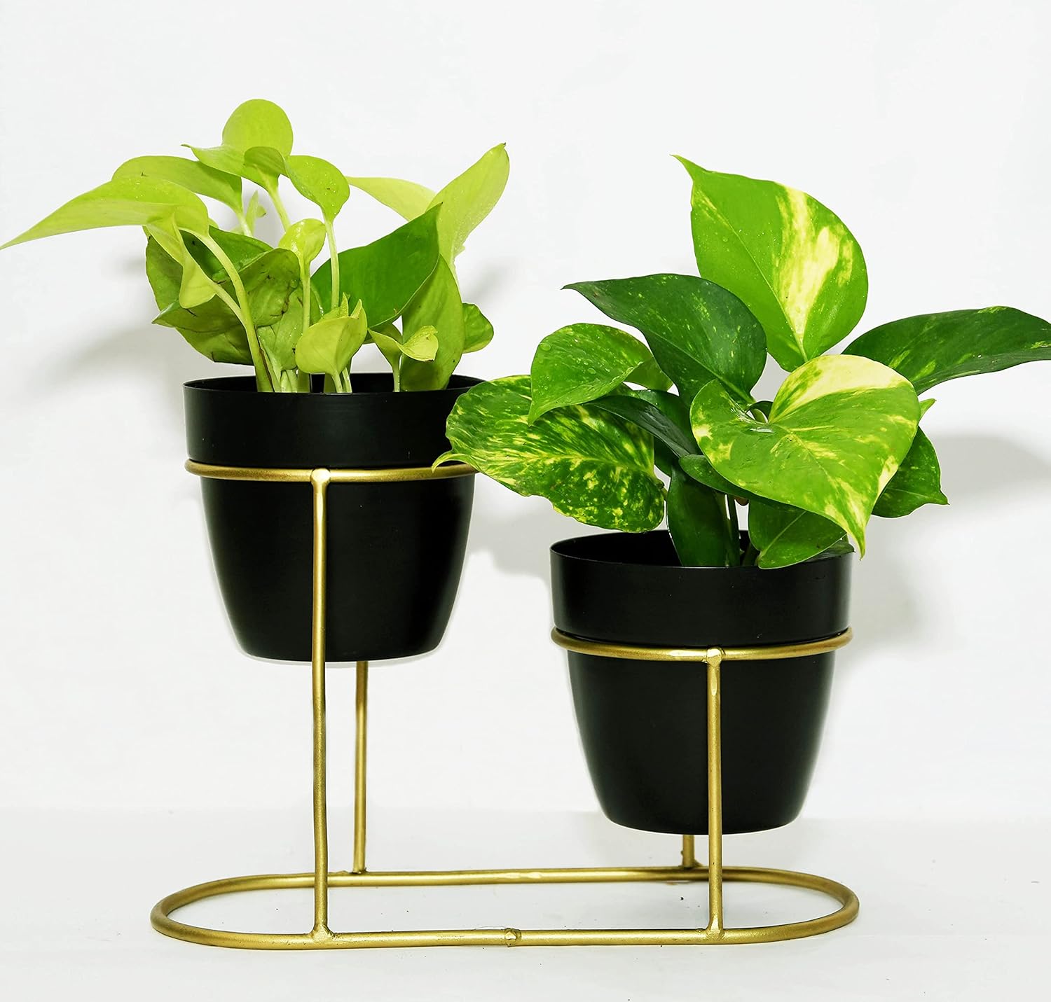 Planters with Stand for Living Room, Office Desk Planter Pot Set of 2