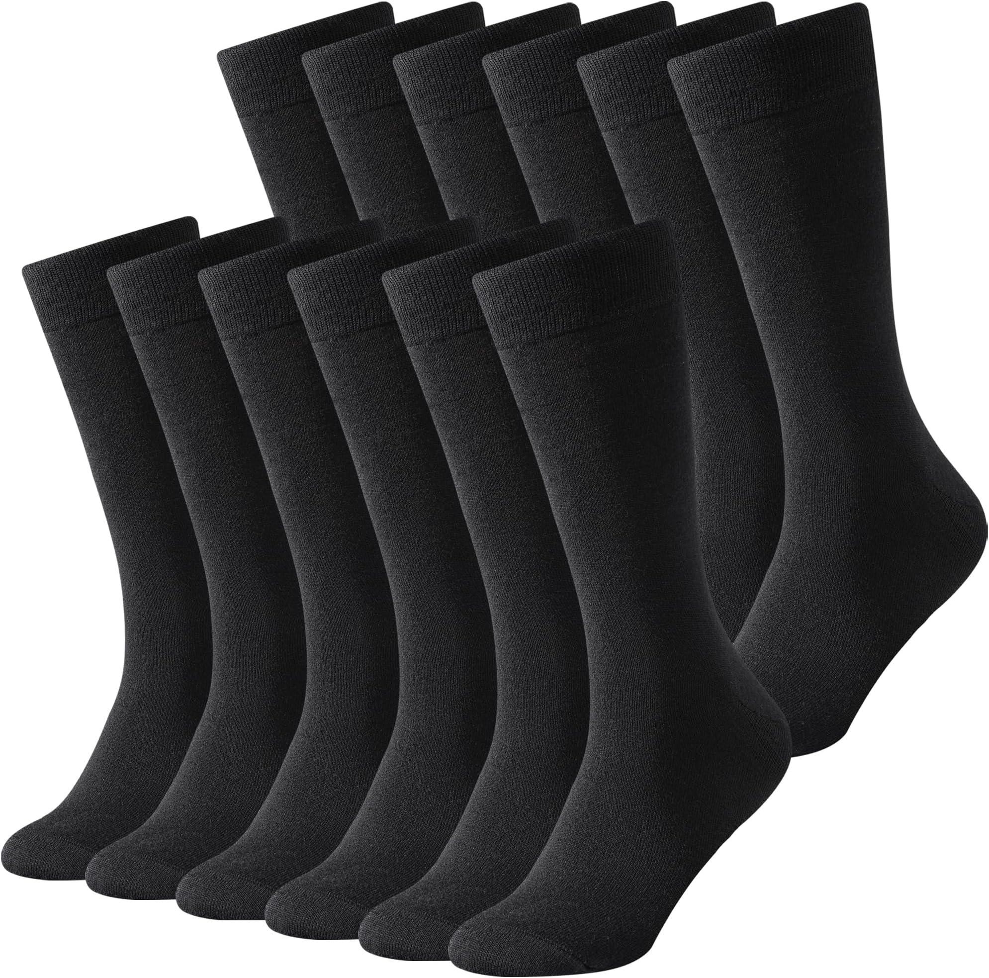 Thin Merino Wool Socks for Men, Mens Black Winter Thermal Wool Dress Crew Hiking Socks