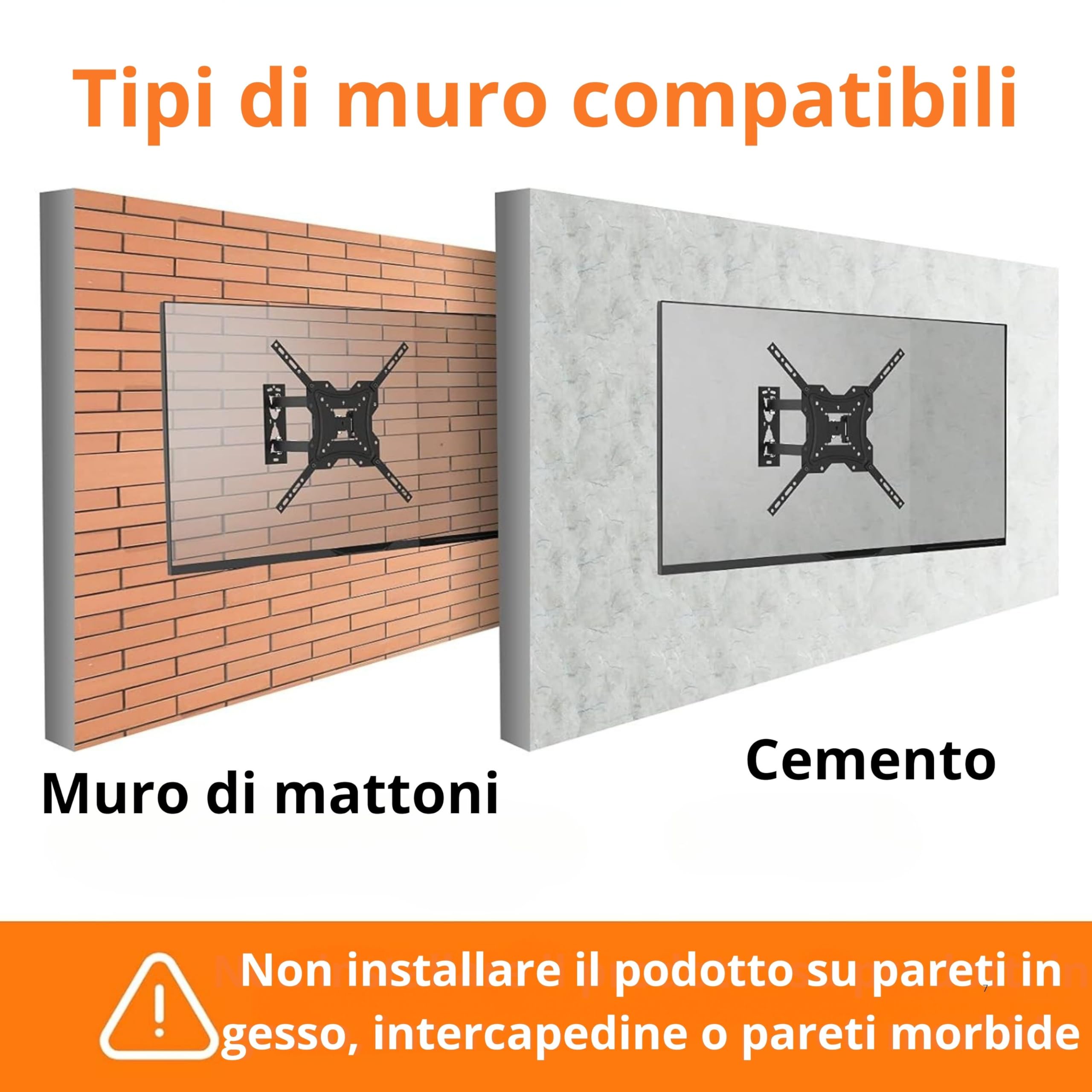 YASTA Supporto Tv Parete per 14-55 Pollici Staffa TV Led Oled Braccio per Monitor a Muro a 2 Snodi Orientabile ed Estensibile VESA 75x75 100x100 200x200 300x300 400x400
