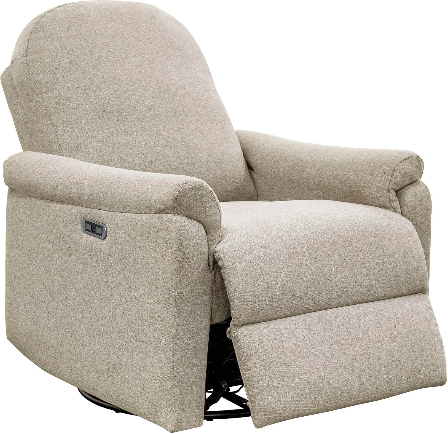 Madison Park Recliner & Rocking Chair: Glider Recliner Nursery Chair for Living Room & Bedroom, Swivel Rocker Recliner with a Rounded Back, Versatile 3-in-1 Accent Chair for Small Spaces, Beige