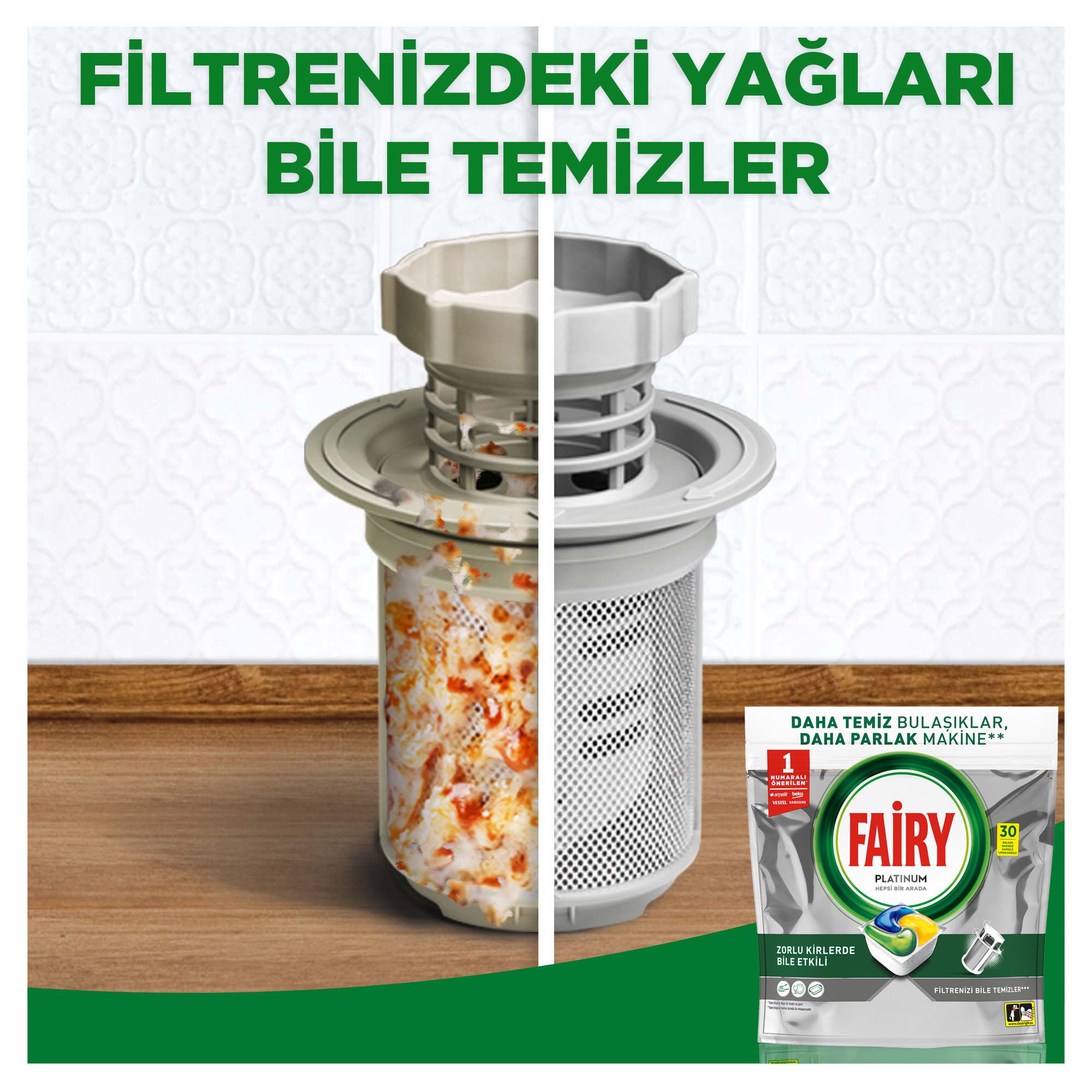 Fairy Platinum Bulaşık Makinesi Deterjanı Kapsülü/Tableti 30 Yıkama (4 paketi)