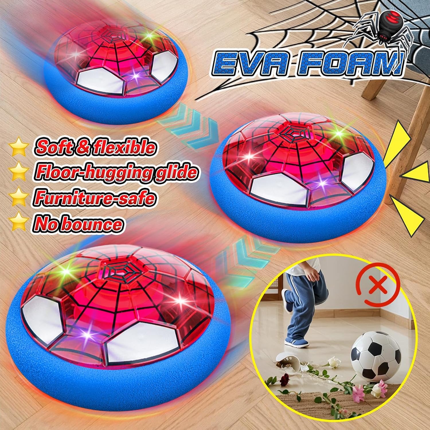 Hover Soccer Ball for Kids, Boy Girl Birthday Gifts, Outdoor Indoor Toy Games Gift for Boys Girls Age 5 6 7 8 9 10 11 12 Year Old, Kids Toys Hover Soccer Ball Boys Gift Idea for Age 6-12 Years Old