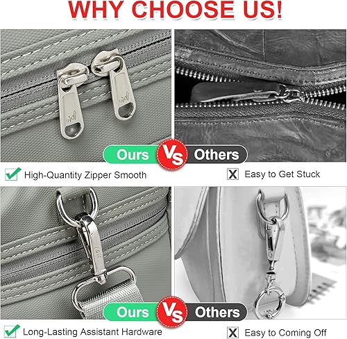 Miniatura 6 de NOL Natural Organic Lifestyle Loncheras aisladas para mujer, bolsa enfriadora, ligera, de nailon, impermeable, para el trabajo (gris frío, mediano