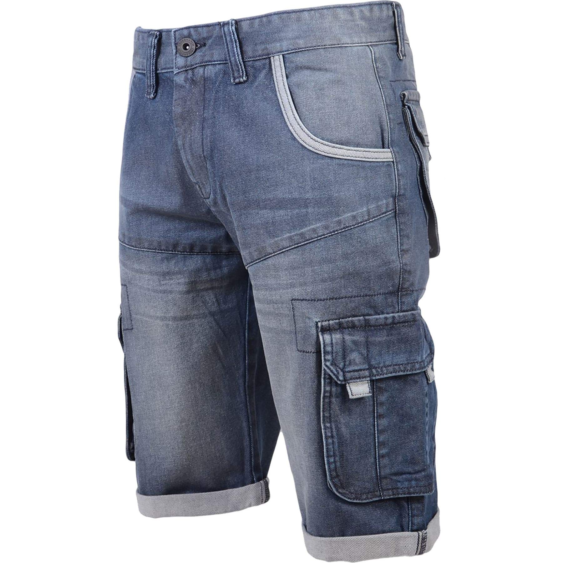 Wjl Whispering Jones London Men's Mid Wash Crosshatch Shorts Gaston 34