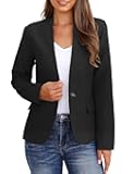 GRAPENT Women's Business Casual Pockets Work Office Blazer Back Slit Jacket Suit