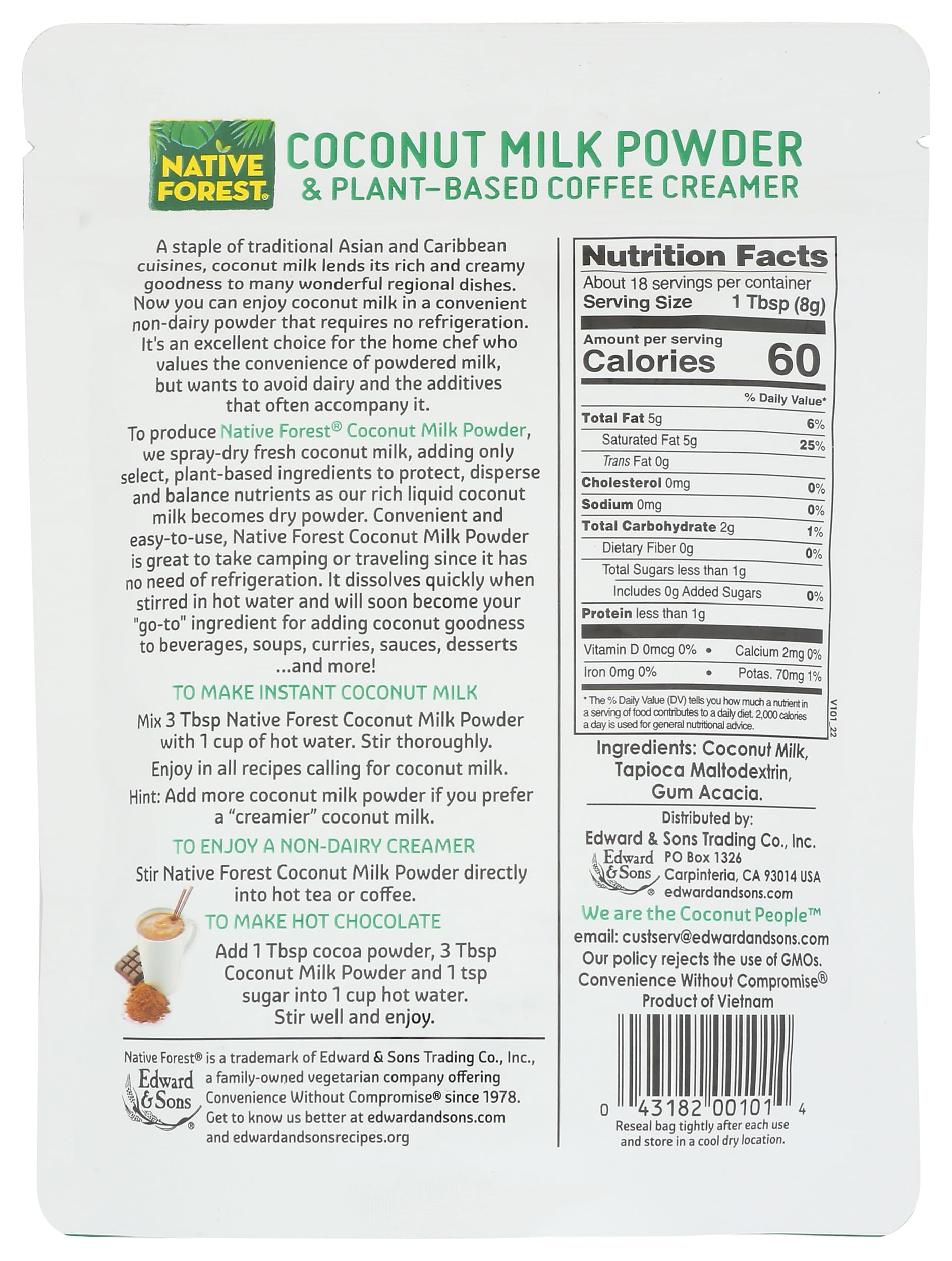Polvo de leche de coco Vegano 5.25 oz