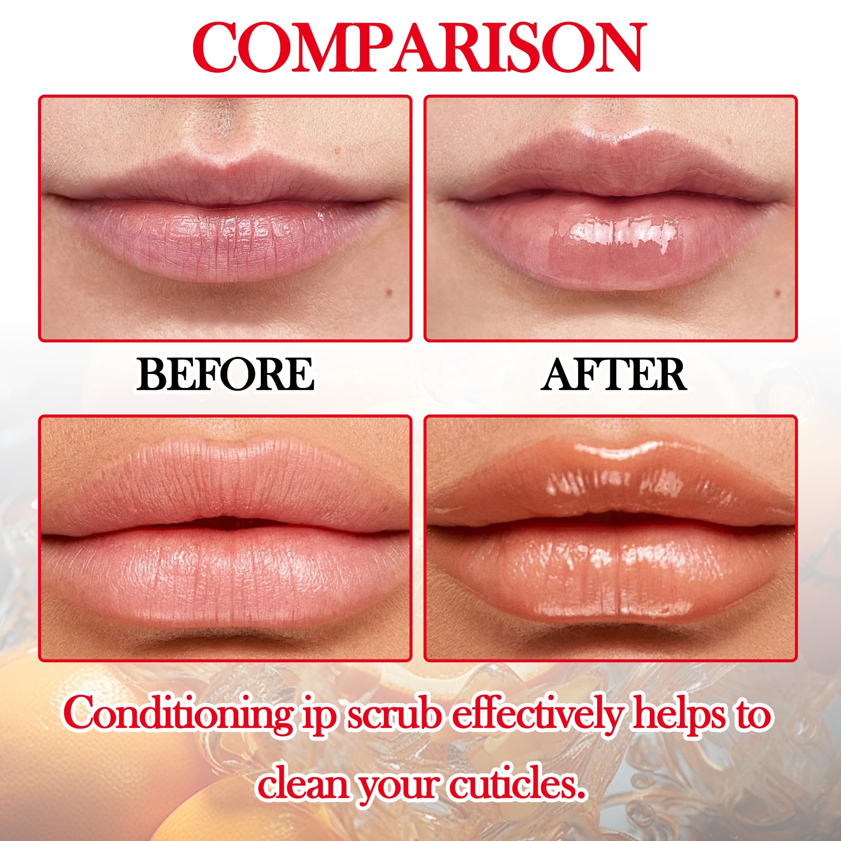 Kit de 2 unidades de exfoliante labial acondicionador de fresa y naranja, máscara hidratante para dormir de labios de larga duración, exfoliante de labios, productos para el cuidado de los labios para 3