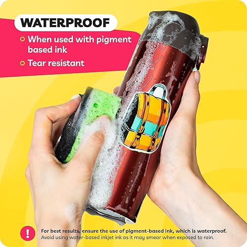 Miniatura 4 de Papel adhesivo - Papel adhesivo para impresora de inyección de tinta - Papel adhesivo de vinilo - Vinilo imprimible - Papel adhesivo de vinilo