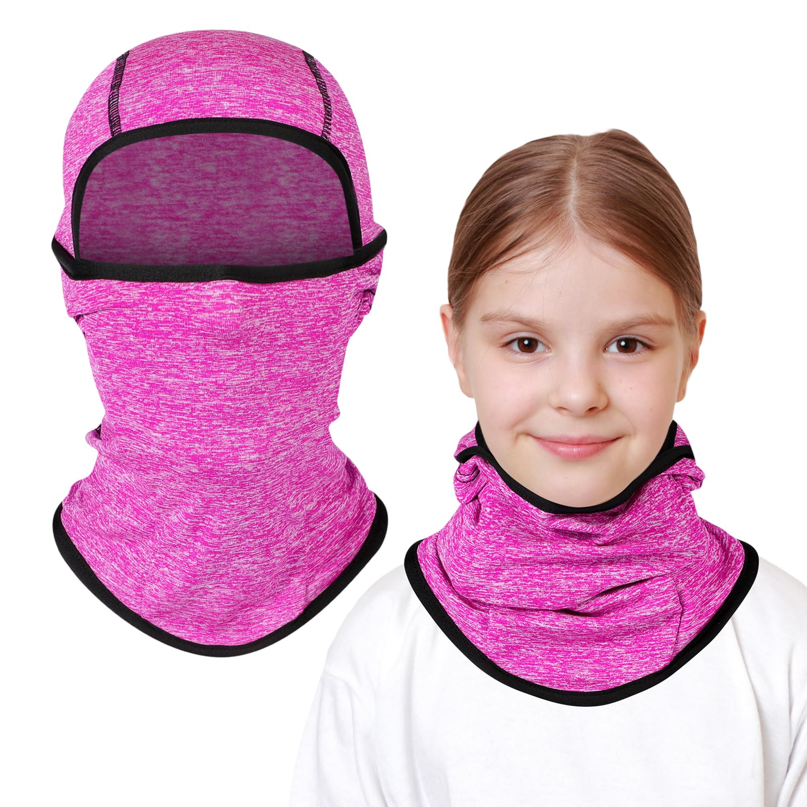 Passamontagna in Pile Termico Bambini 2-8 Anni, Invernale Multifunzione Antivento Caldo Maschera da Sci da Ciclismo, Berretti Cappello con Scaldacollo per Ragazzi Ragazze Sport all'Aria Aperta