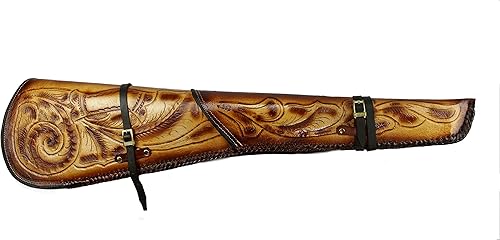 TJAYZ NUEVO Funda para rifle de mano con funda para escopeta de cuero genuino Western Hardcase sillín