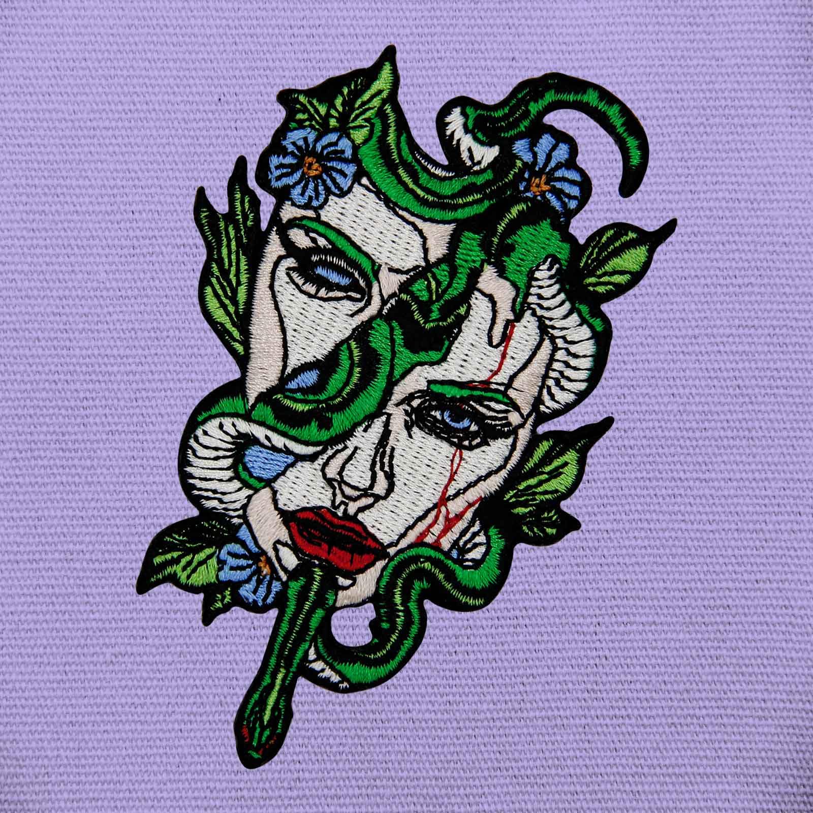 Zegins Punk Medusa Embroidered Patch - Iron On Or Sew On Emblem For Jackets, Bags & Denim