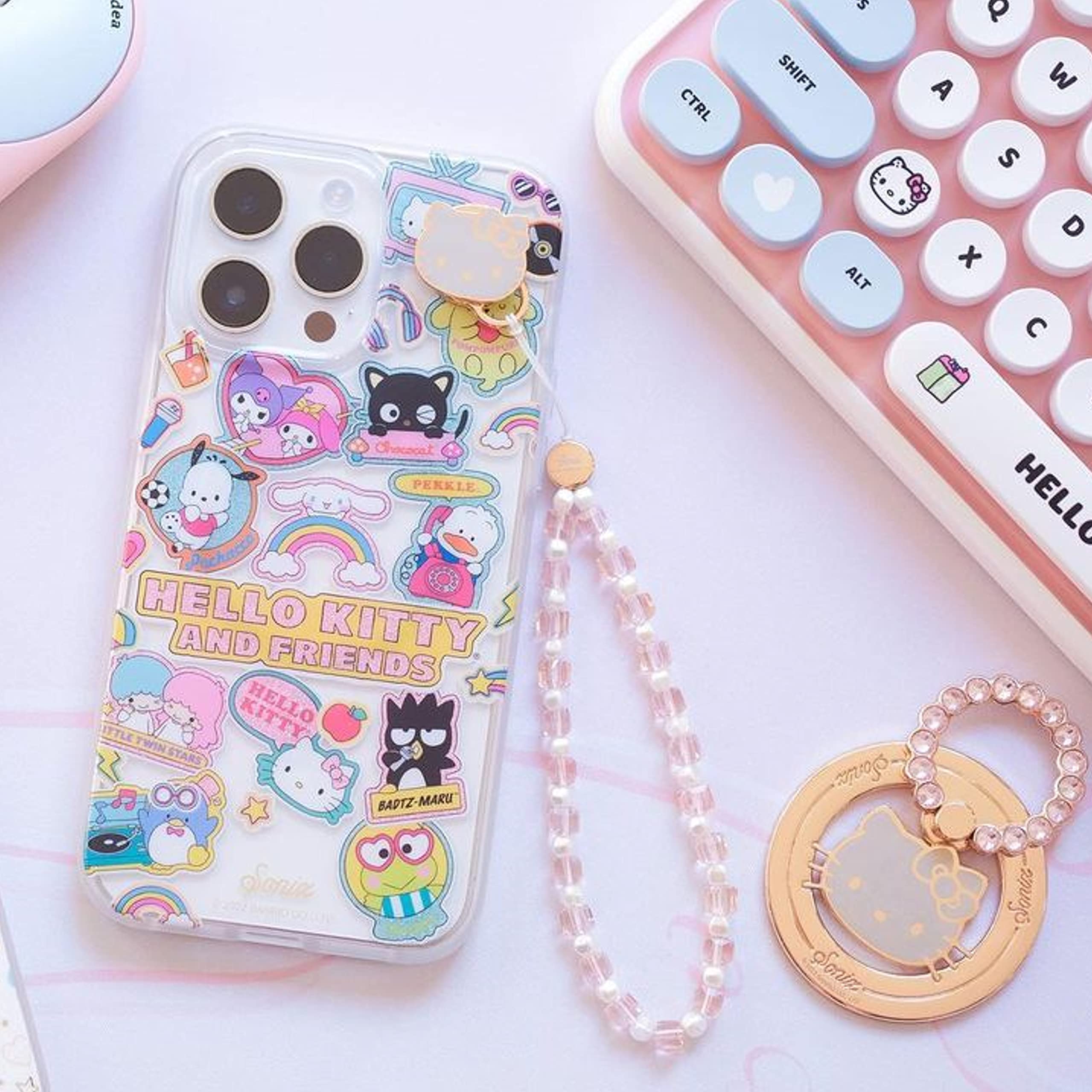 Amazon.com: Sonix x Sanrio Adhesive Phone Wristlet Beaded (Hello