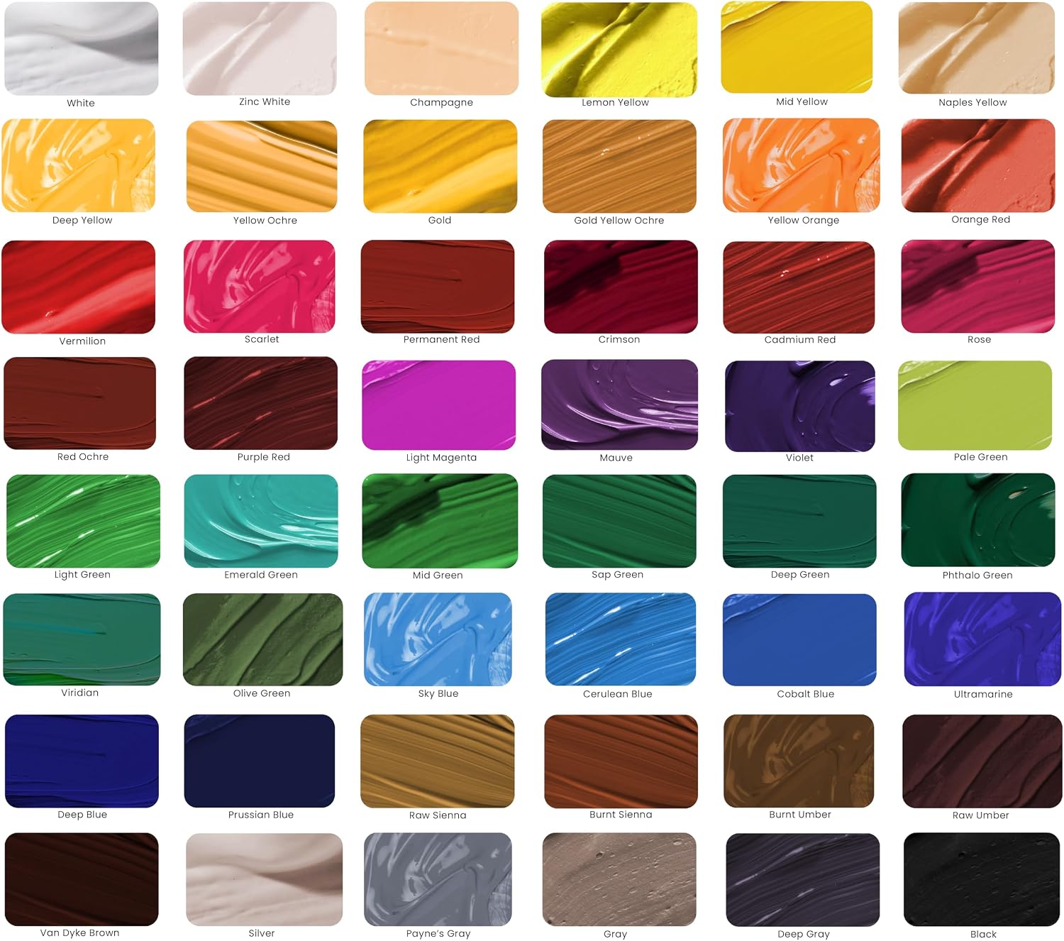MyArtscape Oil Paint Set, 48 Colors, 48 x 0.4 fl oz (12 ml) Tubes, Lightfast Heavy Body High Pigment Oil Paints for Artists, Beginners, Canvas & Professional Painting