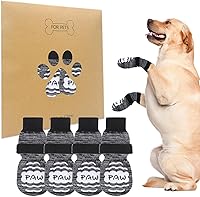 Vista 18 de BEAUTYZOO Calcetines antideslizantes para perros pequeños, medianos y grandes, protector de patas de perro con agarre para suelos de madera dura